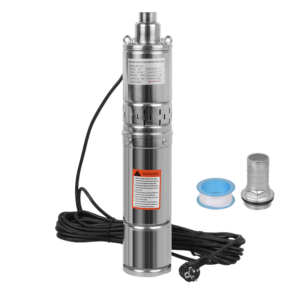 Tiefbrunnenpumpe 2400l/h 550W Ø 100mm Rohrpumpe Brunnenpumpe