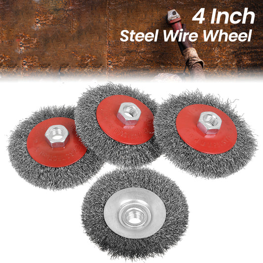 4x Kegelbürste Drahtbürste gewellt 100 mm M14 Bürste