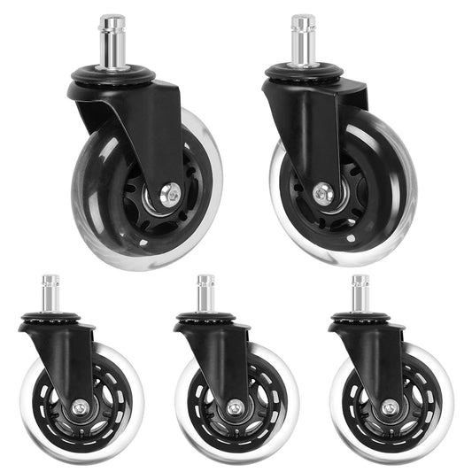 5x Bürostuhlrollen Ø 11mm Hartbodenrolle leise Stuhl Drehstuhl