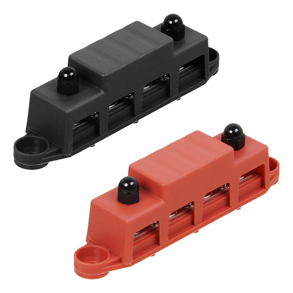2x Sammelschiene Positiv Negativ Batterie Stromverteilerblock mit 4 x M8