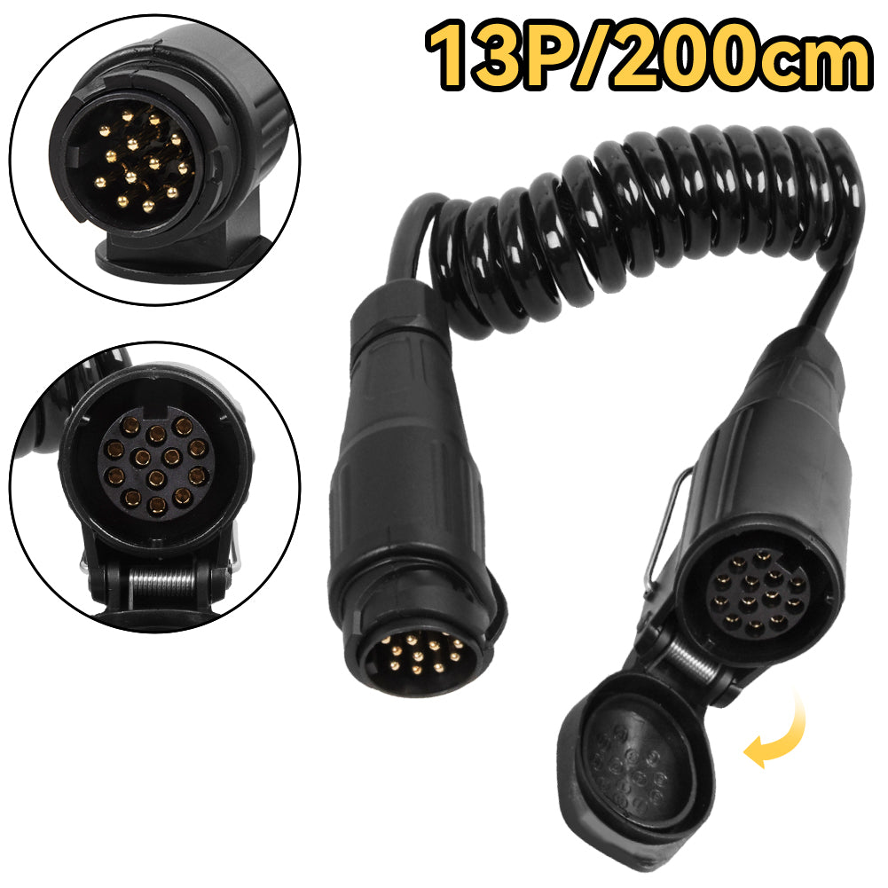 Spiralkabel Anhänger Verlängerungskabel 13 polig Stecker