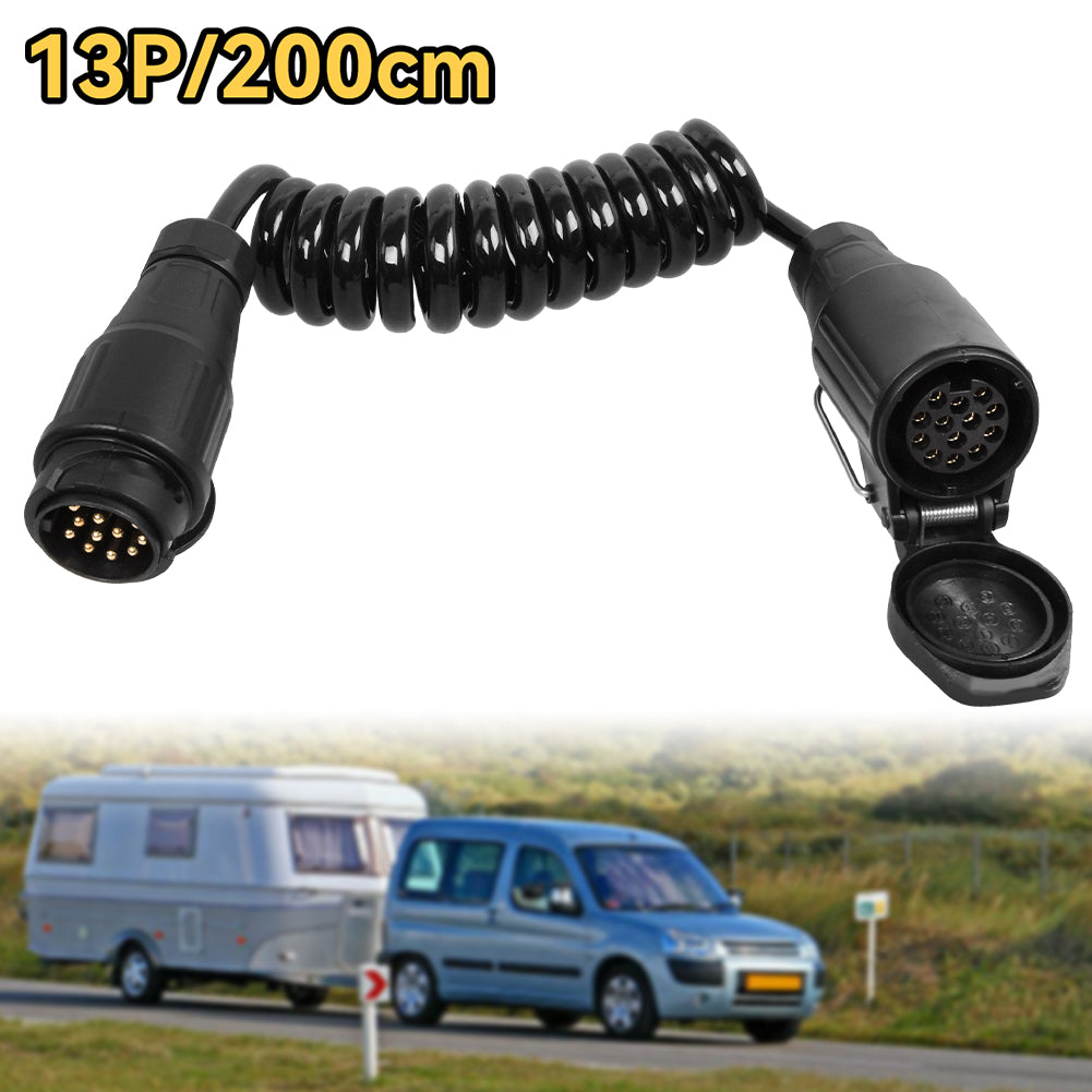 Spiralkabel Anhänger Verlängerungskabel 13 polig Stecker