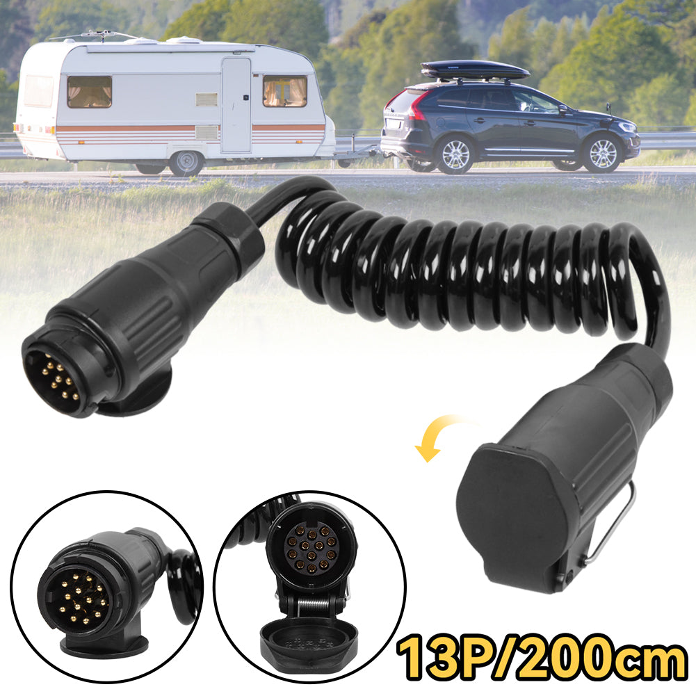 Spiralkabel Anhänger Verlängerungskabel 13 polig Stecker