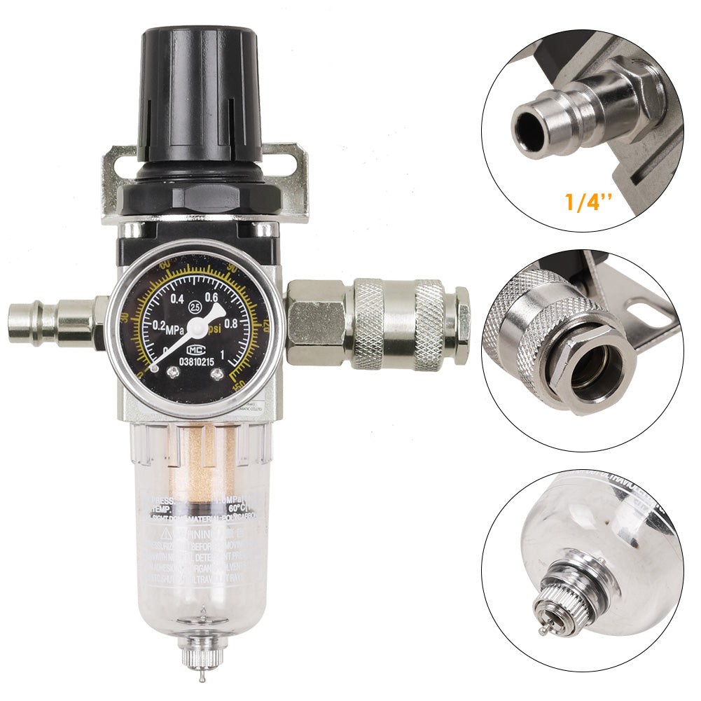 Wasserabscheider 10 bar Druckluft Wartungseinheit 1/4" Schnellkupplung