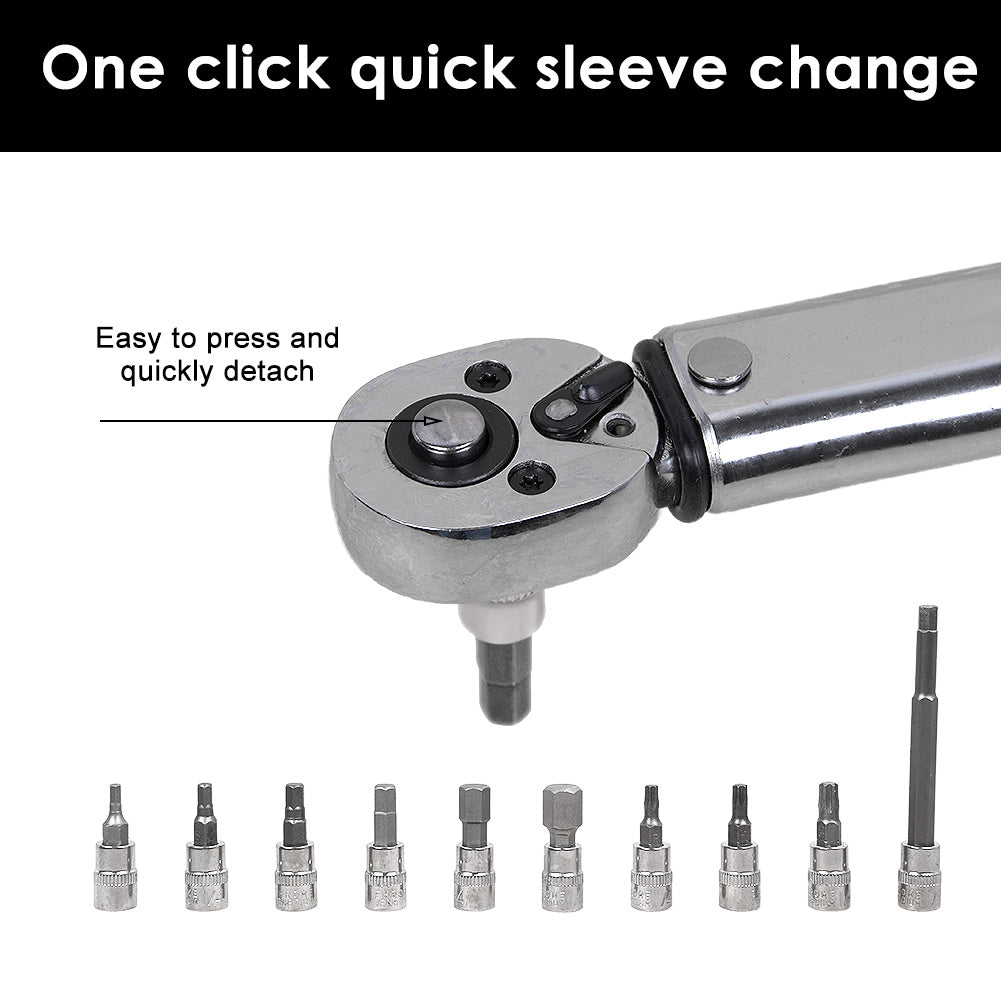 Drehmomentschlüssel 1/4" 5-25 Nm Ratsche Drehmoment Werkzeug Stecknüsse Fahrrad