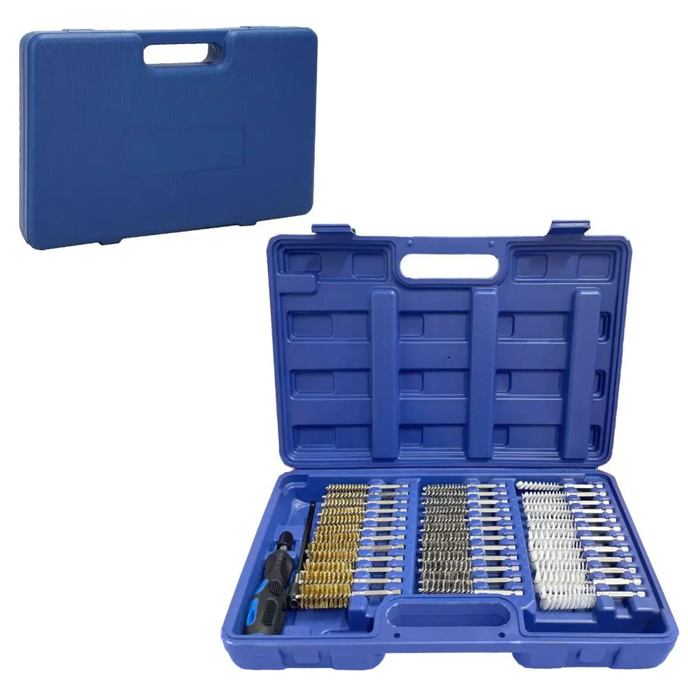 Rundbürsten Set KFZ Bohrloch-Bürsten Nylon Messing Stahl-Bürsten-Sat