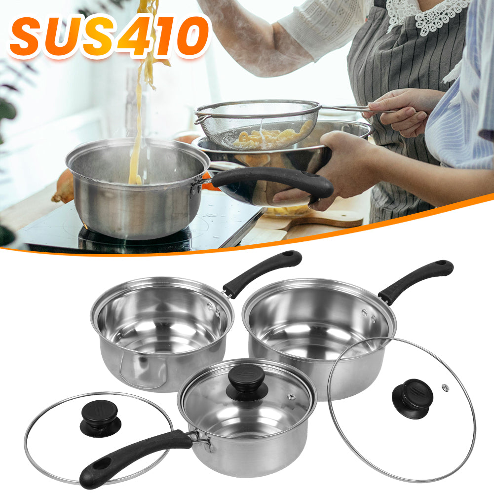 Kochtopf-Set Edelstahl 6tlg Kochgeschirr Outdoor Töpfe Induktion