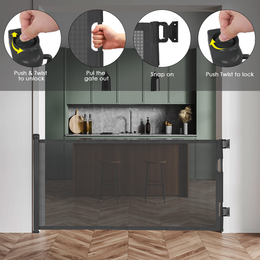 Treppenschutzrollo Absperrgitter Ausziehbar Treppe 0-180cm