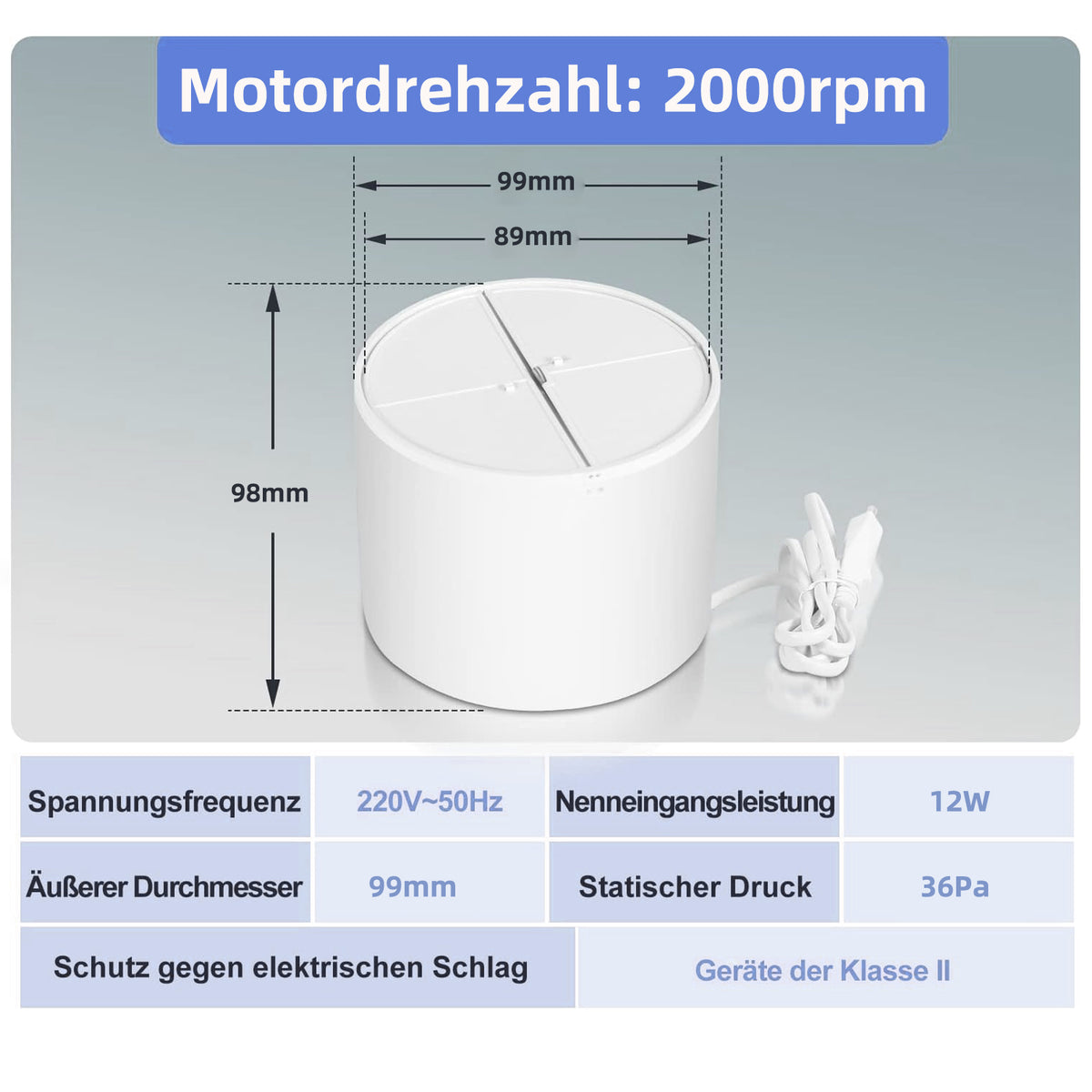Rohrventilator Abluft mit mit Rückstauklappe Bad-Lüfter 100/150mm