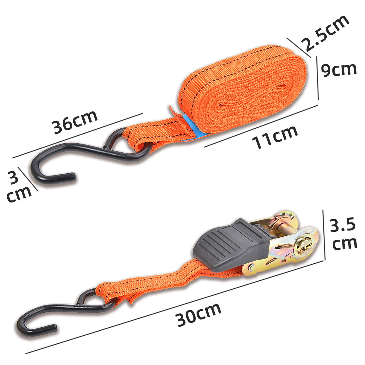 4 x Heavy Duty Ratchet Tie Down Straps