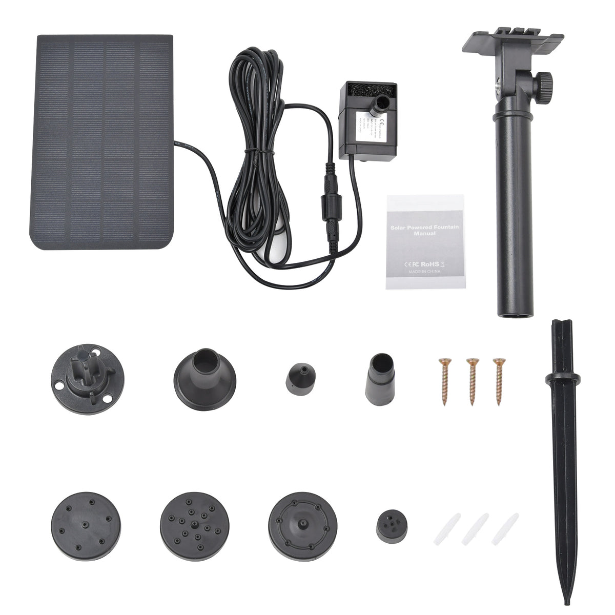 SolarPumpe Brunnen 2.5W Springbrunnen Pumpenset Garten