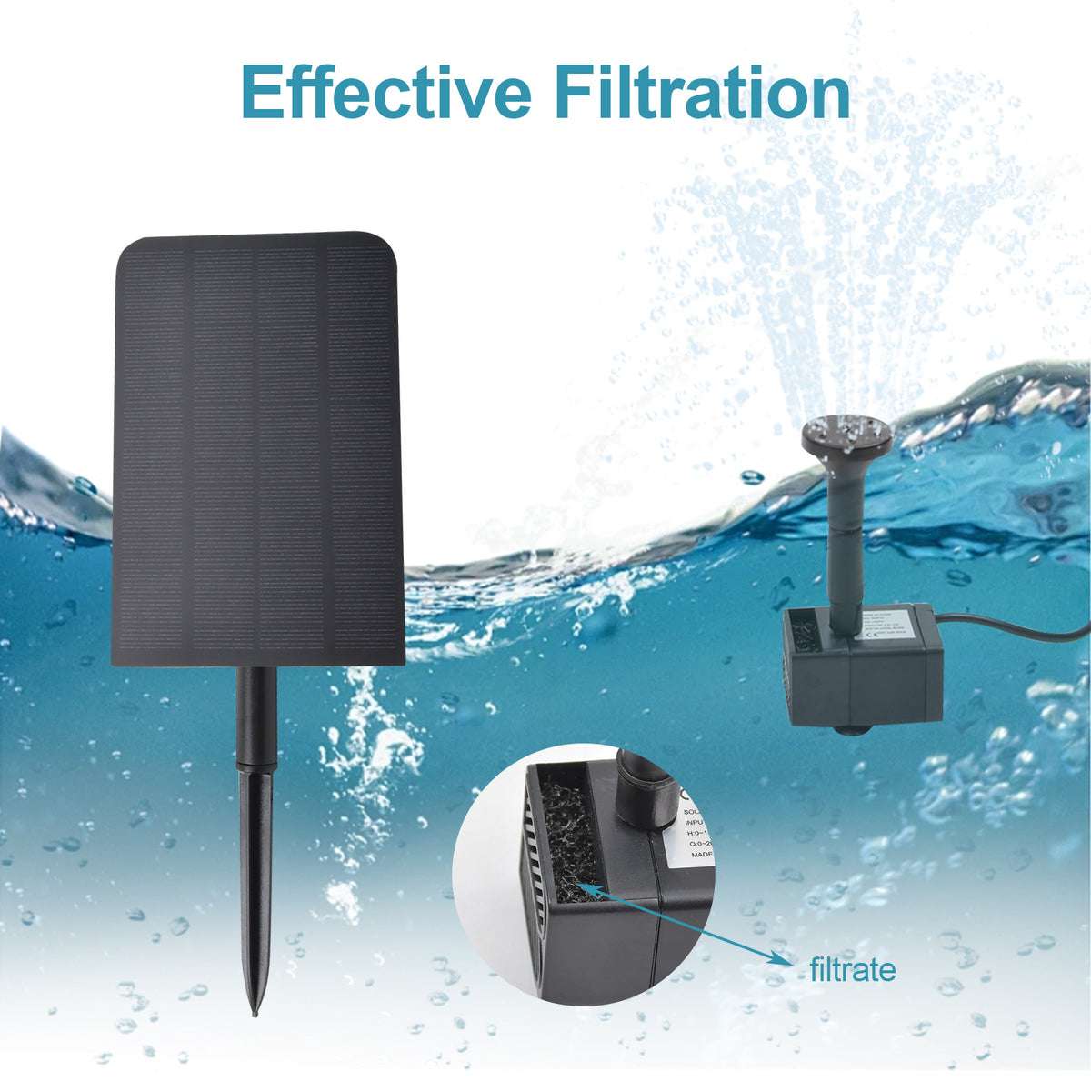 SolarPumpe Brunnen 2.5W Springbrunnen Pumpenset Garten