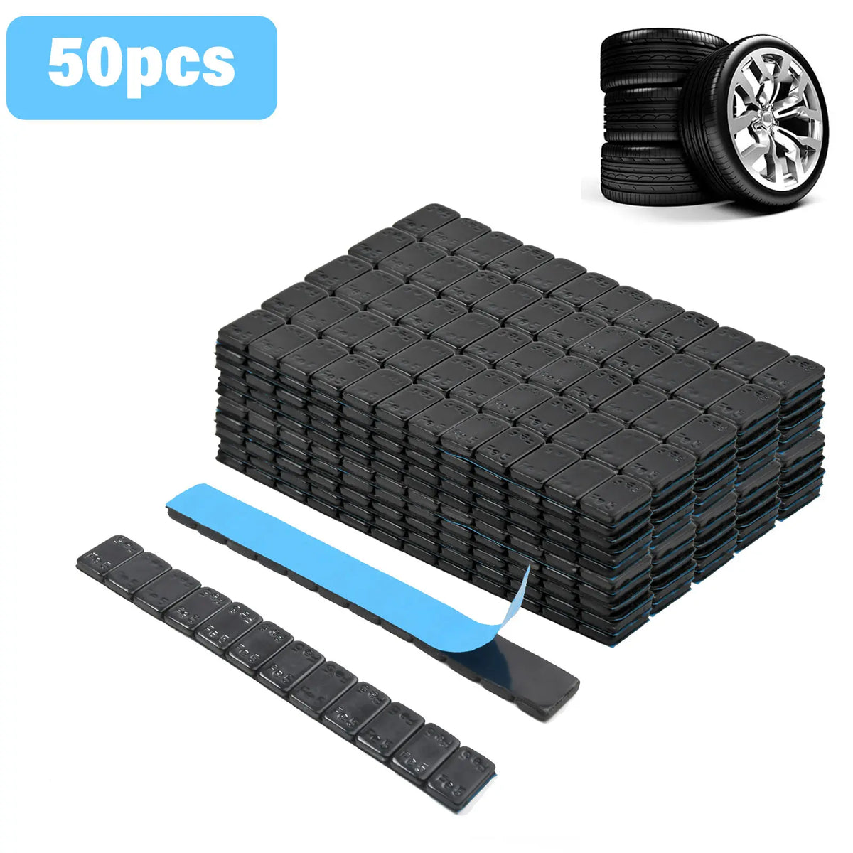 Klebegewichte Auswuchtgewichte 50 Riegel 12x5g Schwarz Stahlgewichte