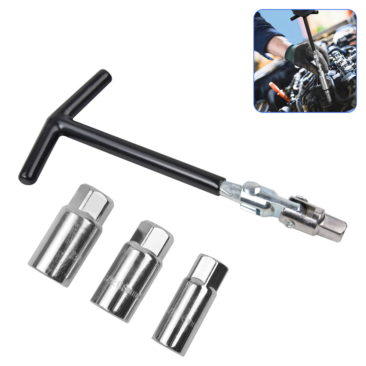 Zündkerzenschlüssel Satz 16 18 21 mm PKW Motorrad Zündkerze Nuss