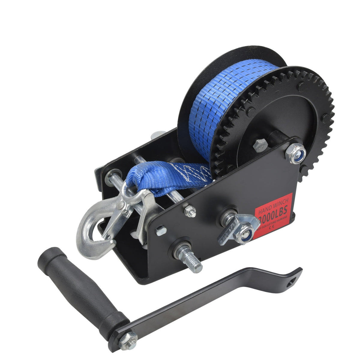 Handwinde Seilwinde 3000lbs Gurtwinde 10M Bootswinde Pkw-Anhänger