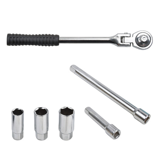 ZÜNDKERZENSCHLÜSSEL ZÜNDKERZEN-SET 16-18-21 mm 6-KANT 3/8 mit RATSCHE