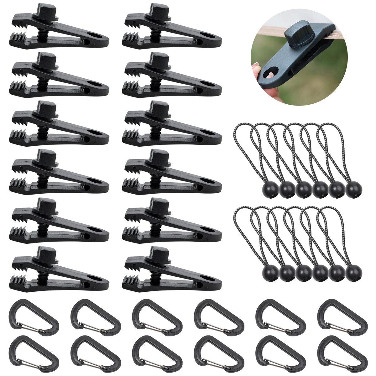 36x Planenhalter Planen Befestigung Klemme Clips Spanner