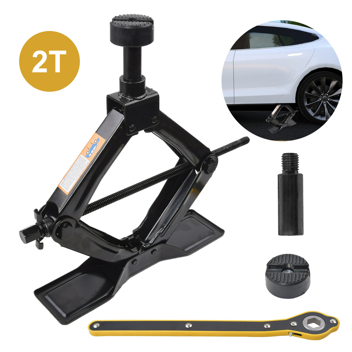 Scherenwagenheber 2T, 130-435 mm, Car Jack Kit mit Ratsche