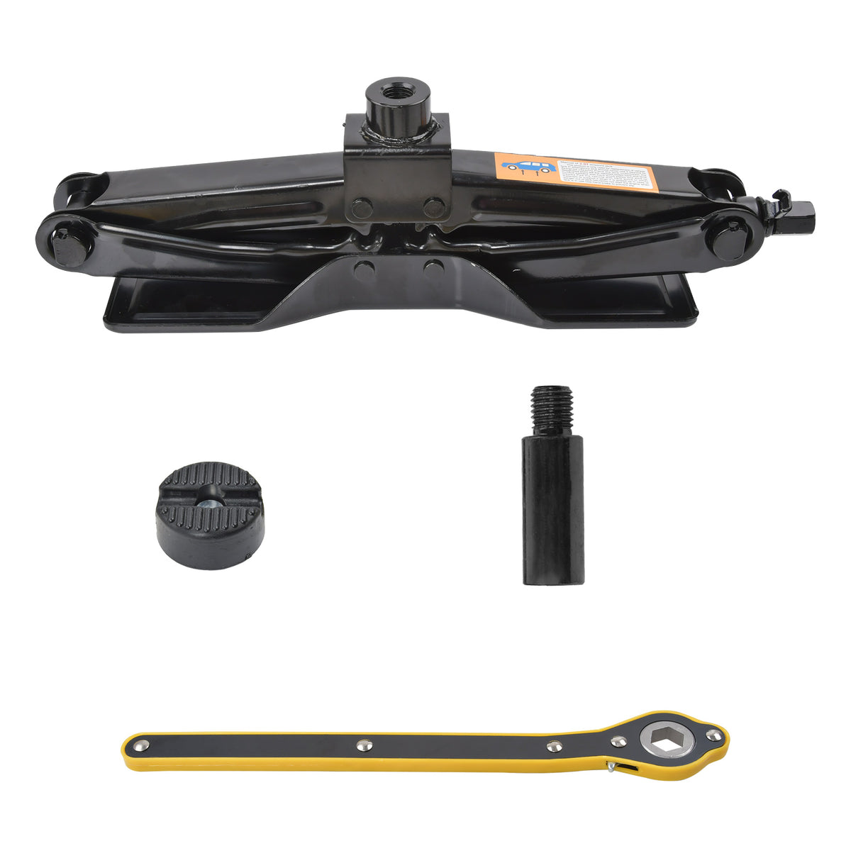 Scherenwagenheber 2T, 130-435 mm, Car Jack Kit mit Ratsche