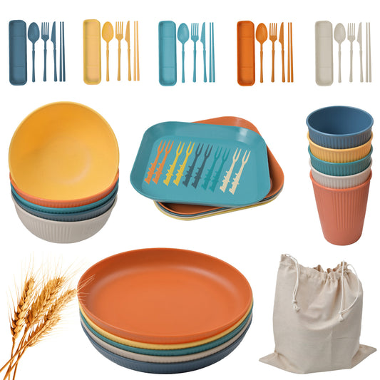 Camping Geschirr Besteckset Geschirrset Besteck 5 Personen Picknick