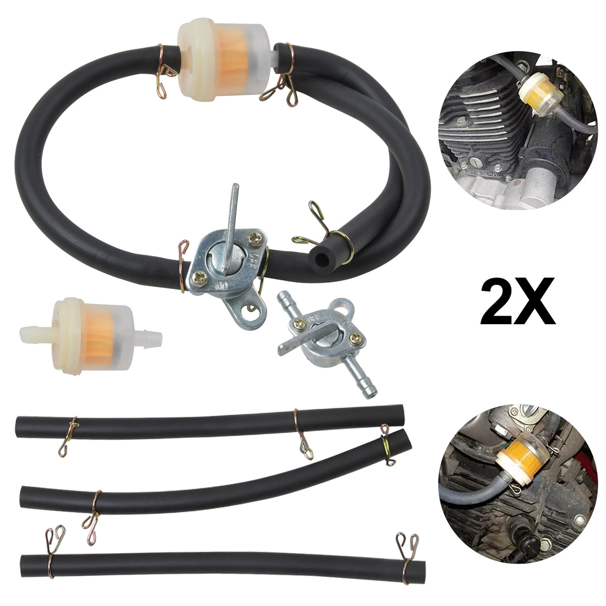 Benzinfilter mit Schlauch Kraftstoffhahn Filter Fuel Line Snap