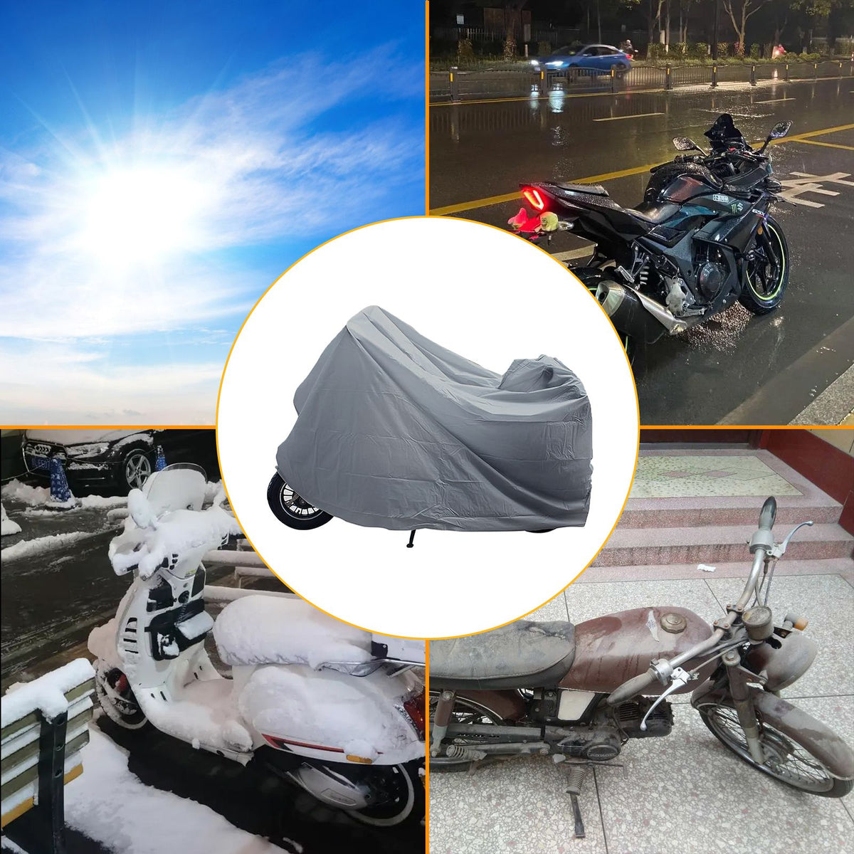 Wasserdicht Motorrad Abdeckung Motorradgarage Motorradplane Abdeckplane