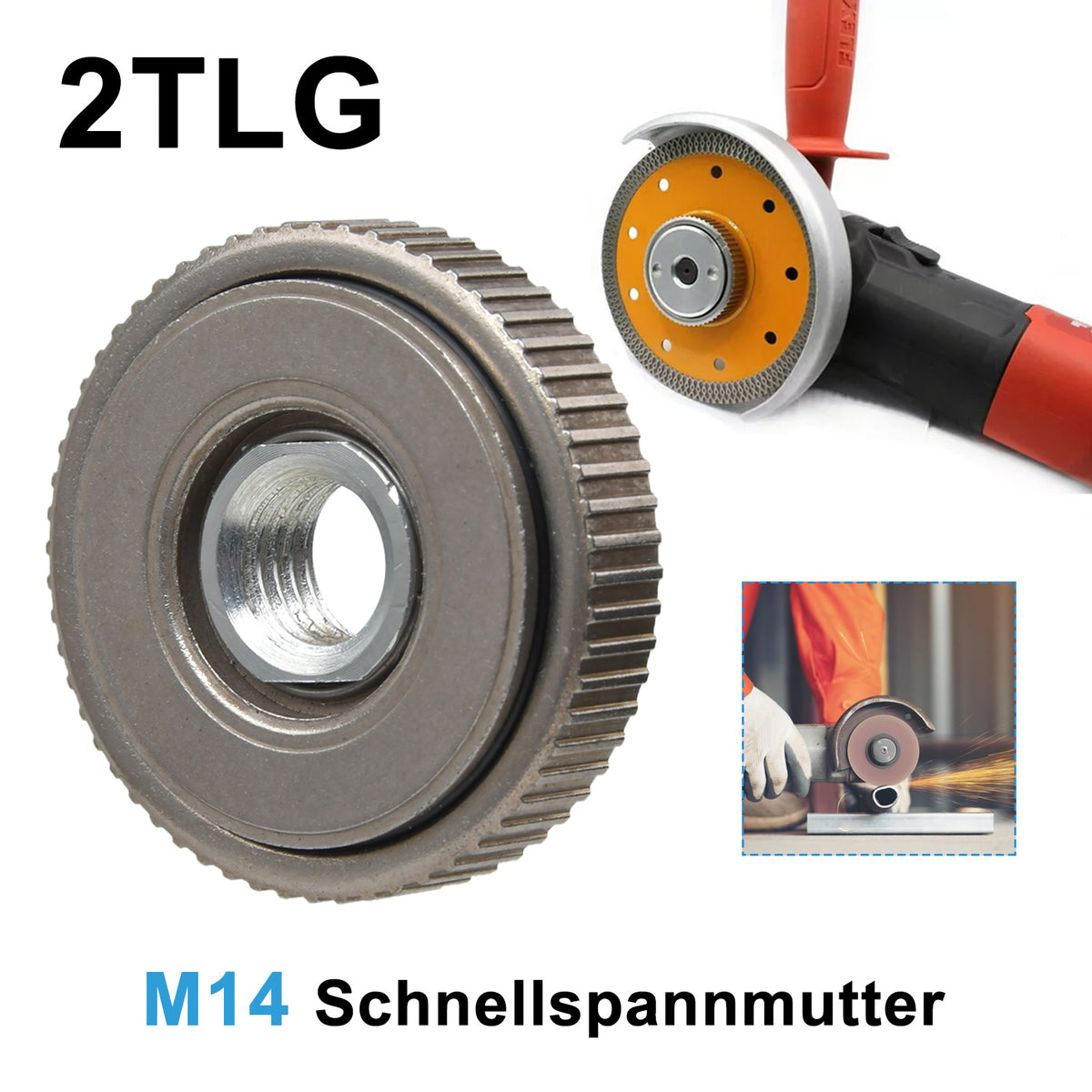 2x M14 Schnellspannmutter Schraube für Bosch Metabo Makita