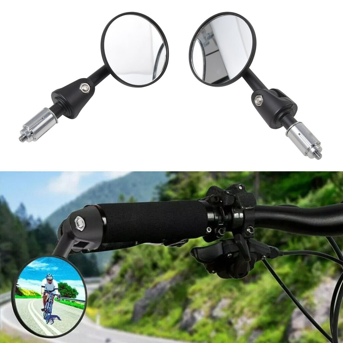 2X Rückspiegel Motorrad Fahrrad Spiegel Halter Bike Roller