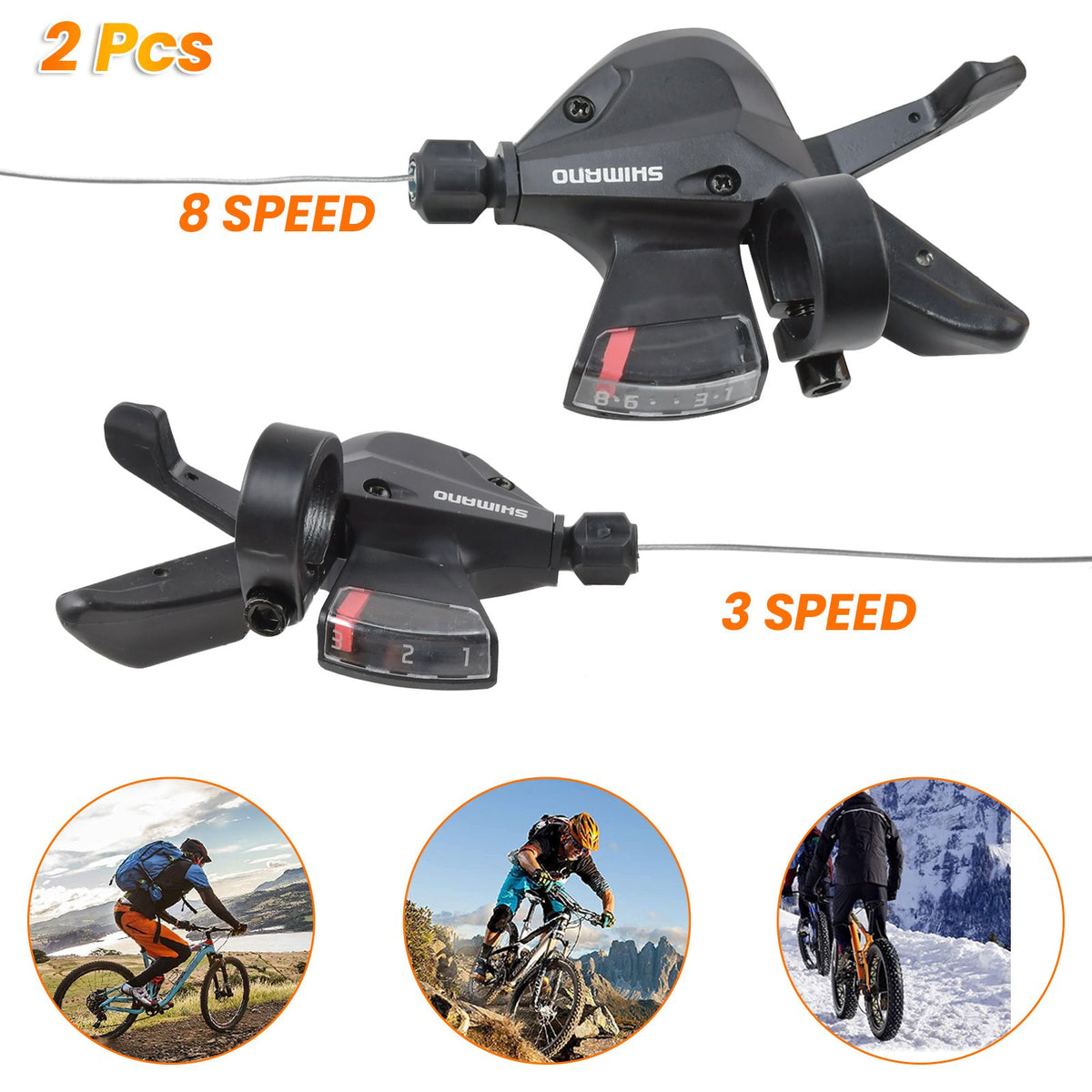 2x Fahrrad Schalthebel Altus MTB SL-M 310 für Shimano 3x8-fach