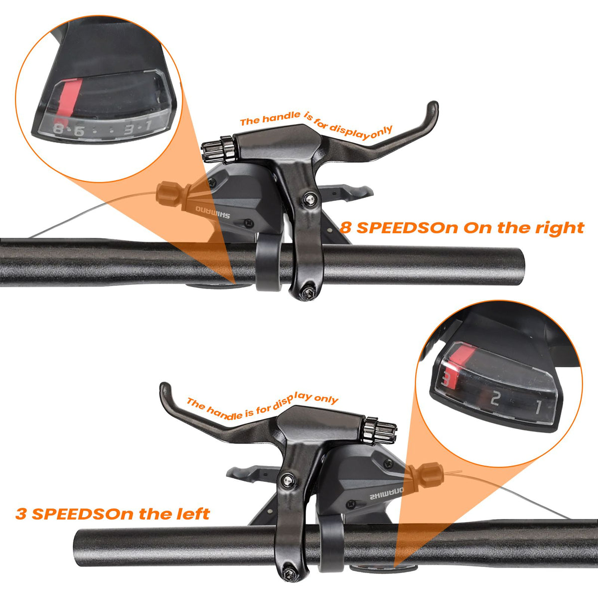2x Fahrrad Schalthebel Altus MTB SL-M 310 für Shimano 3x8-fach