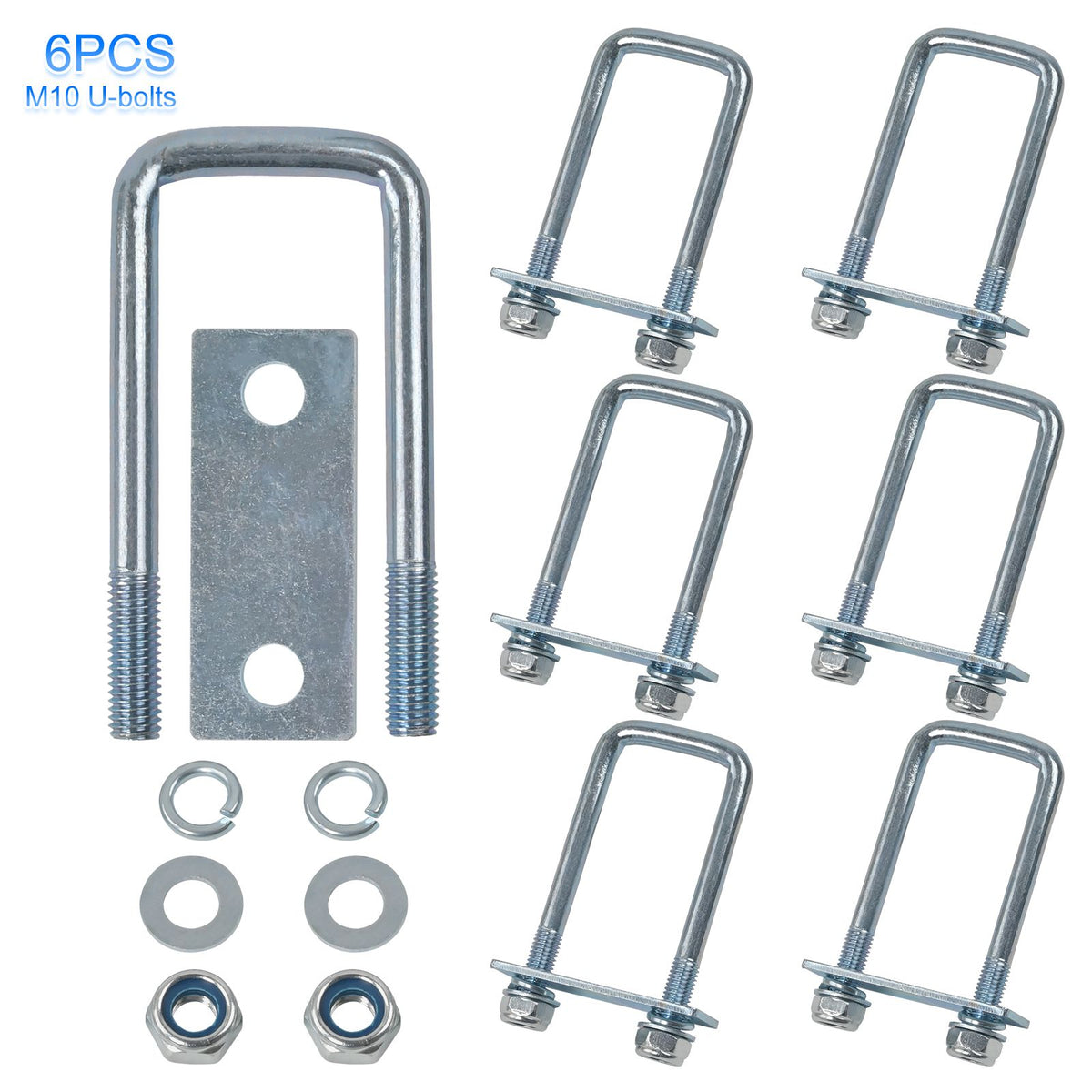 6 Stück Set Zurrbügel 60 x 110mm M10 mit Gegenplatte