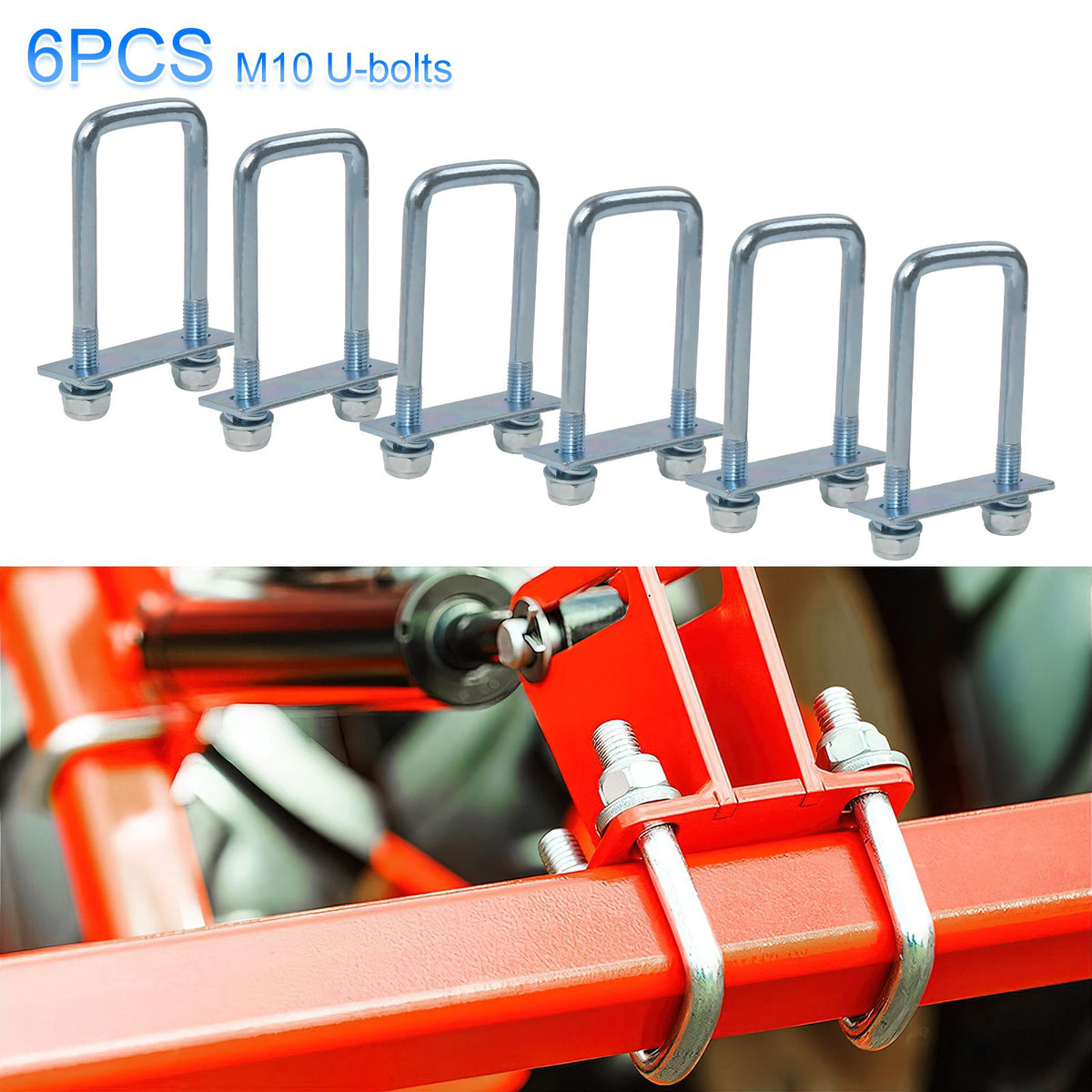 6 Stück Set Zurrbügel 60 x 110mm M10 mit Gegenplatte