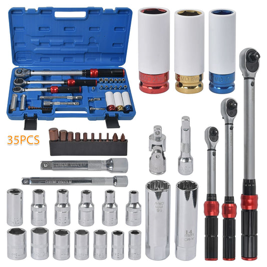5-25Nm 10-60Nm 20-210Nm 35-tlg. 1/4" 3/8" 1/2" DREHMOMENTSCHLÜSSEL
