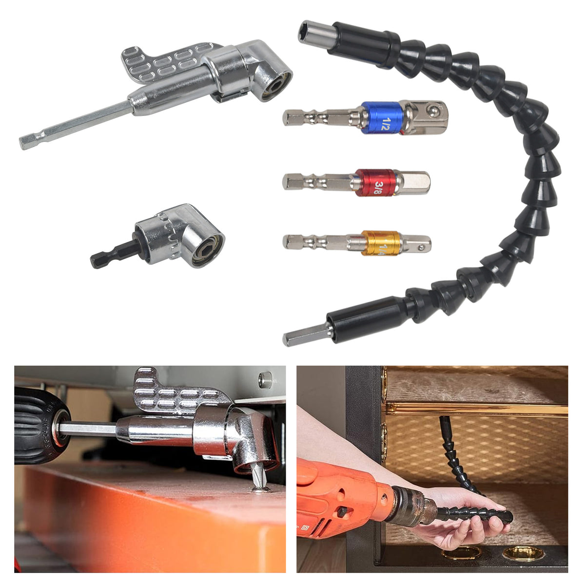 Winkelschrauber Vorsatz Adapter 1/4" Bit Winkelaufsatz Akkuschrauber Bithalter