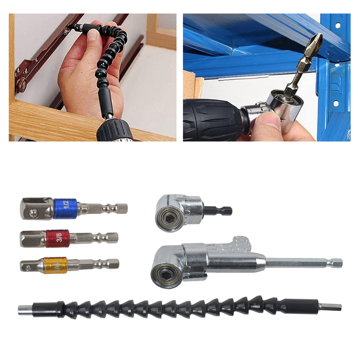 Winkelschrauber Vorsatz Adapter 1/4" Bit Winkelaufsatz Akkuschrauber Bithalter