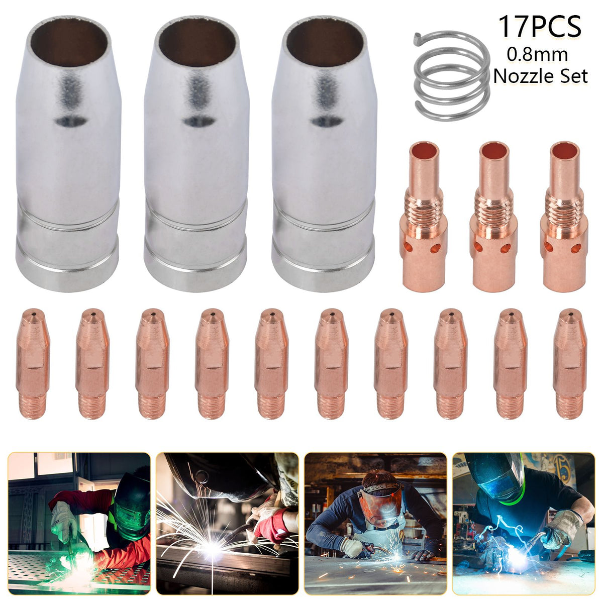MIG/MAG Teile Set für MB25 - 0.8mm Stromdüsen verschleißteile