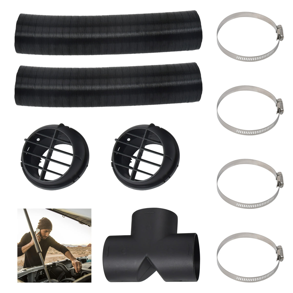 75MM Auto Standheizung Rohr Kanal Warmluft Auslass