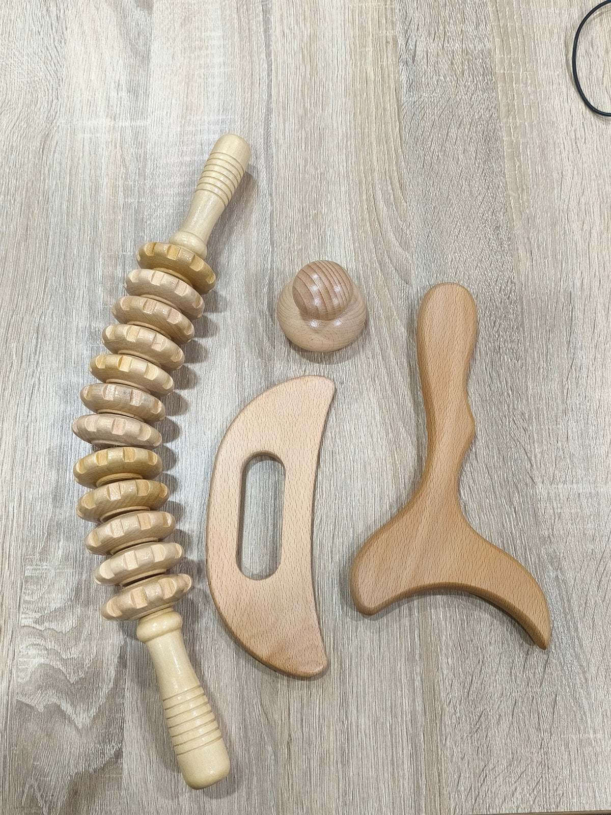 Holztherapie Massage Set, Anti Cellulite Roller Maderoterapia-Set