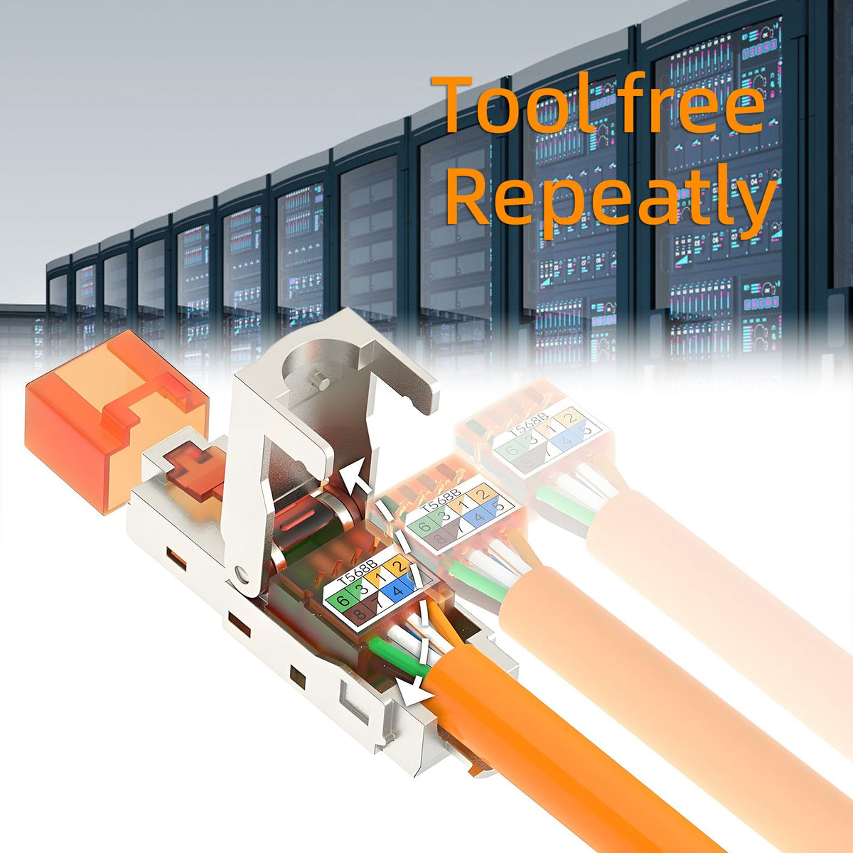 10x Netzwerkstecker CAT 7 Werkzeuglos RJ45 Netzwerk