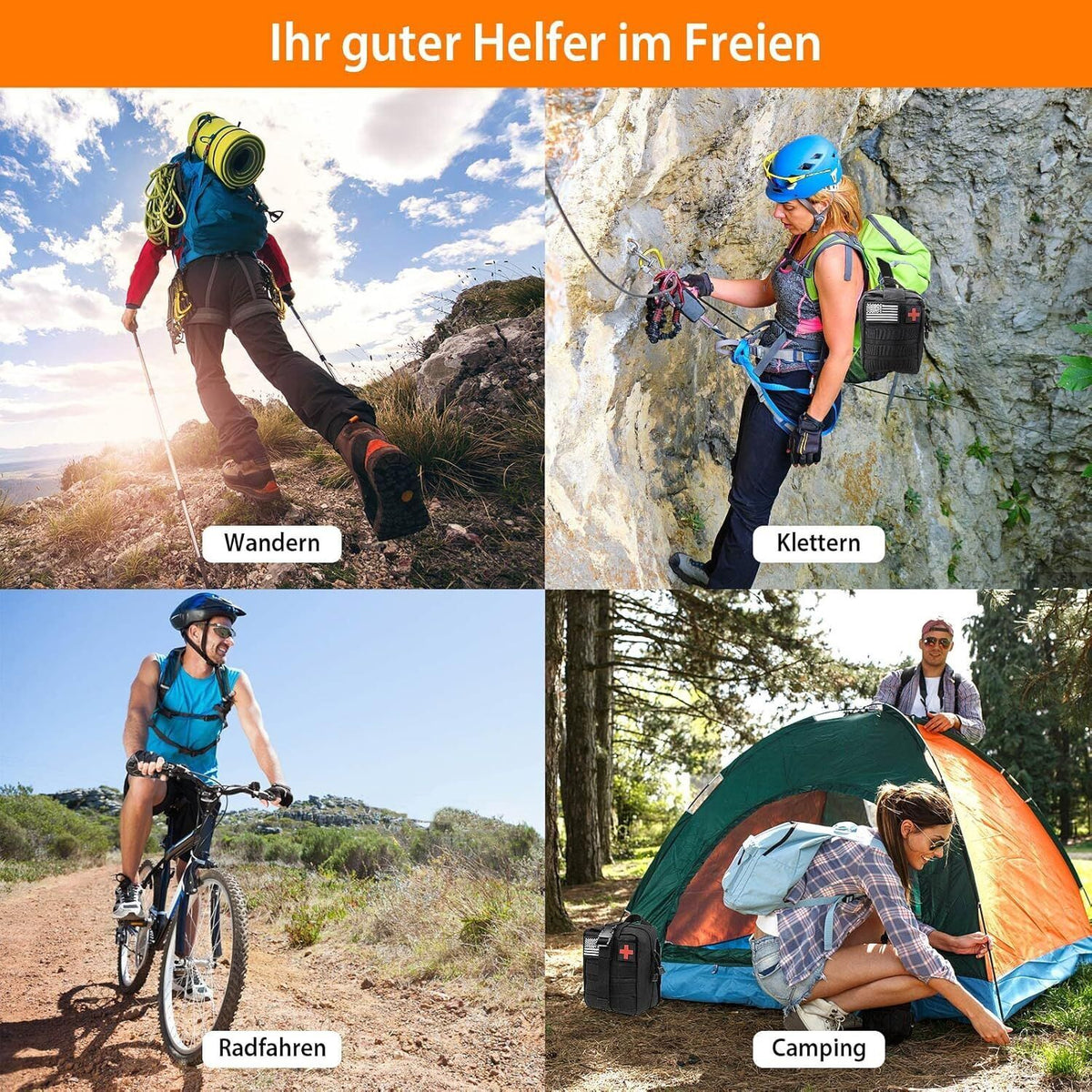 Außen Survival Kit 21 in 1, Outdoor Ausrüstung Set mit Taktische Taschenlampe