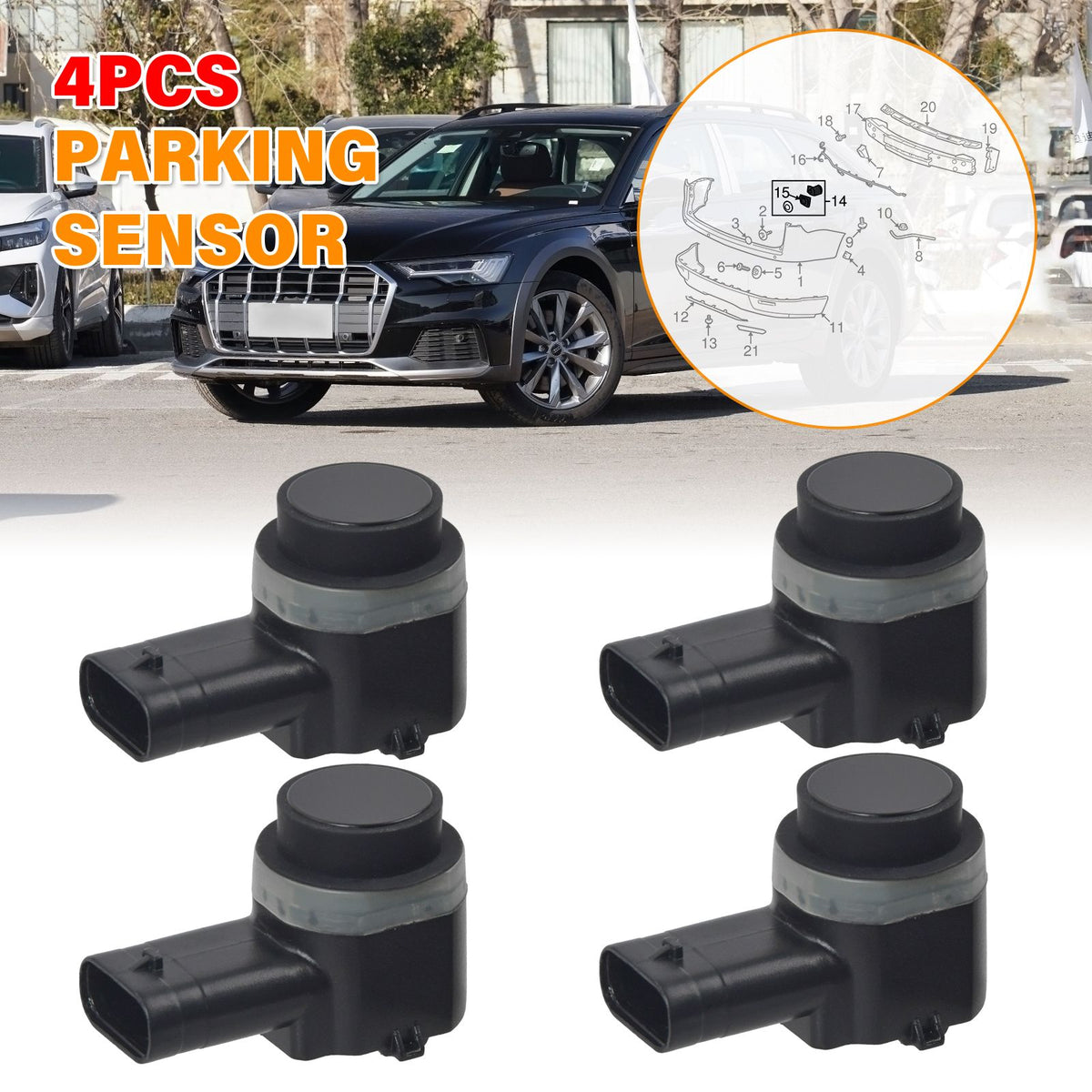 4PCS PDC Parksensor Sensor Einparkhilfe für Audi VW