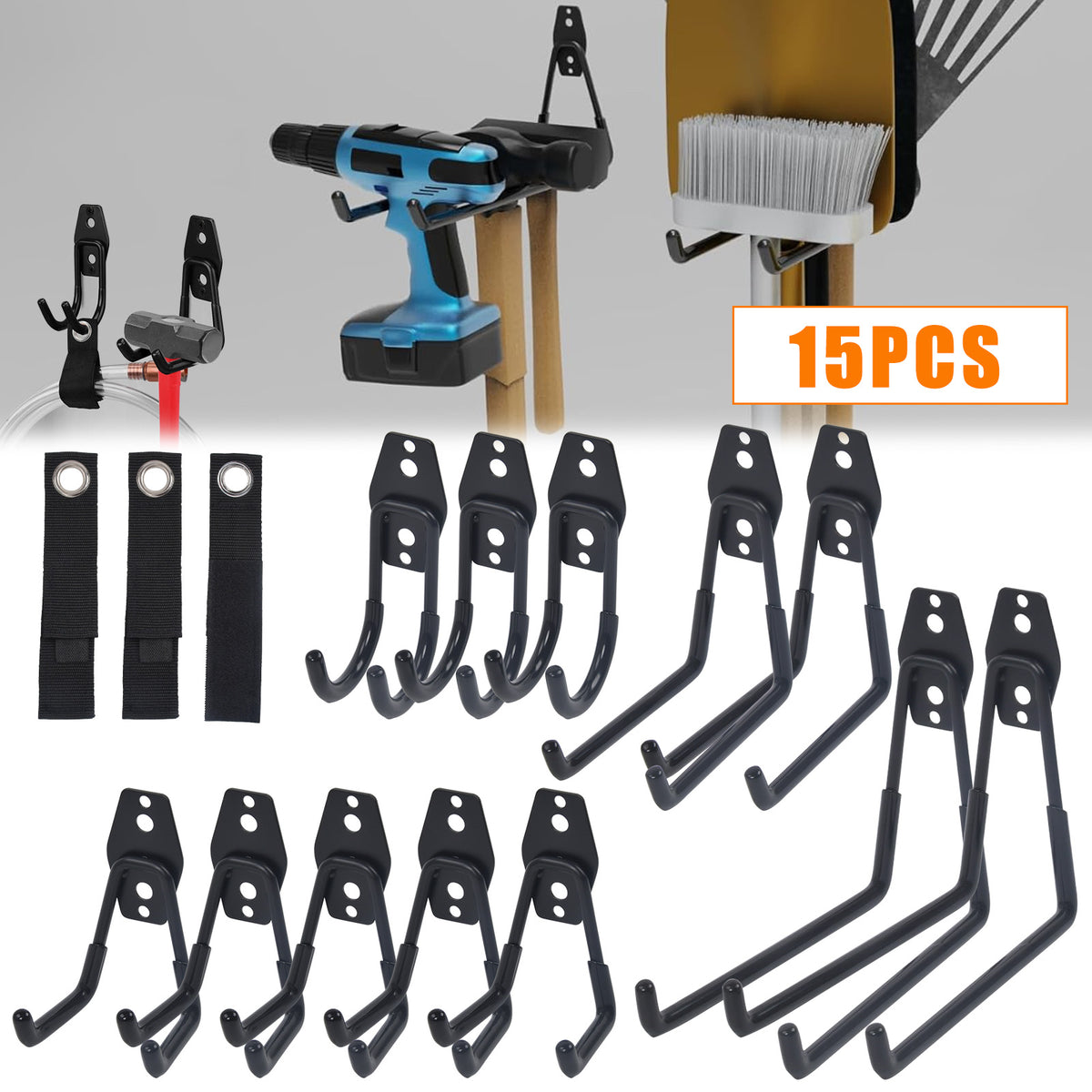 15x Wandhaken Garage Haken Schwerlast Aufbewahrung
