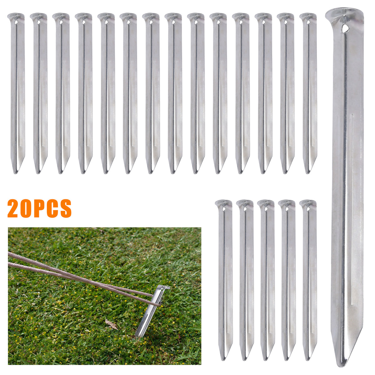 20 Stück Set Zeltheringe 22cm Heringe Erdnägel Bodennägel Zeltpflöcke