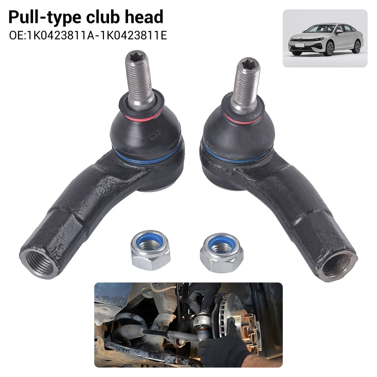 2x SPURSTANGENKOPF VORNE FÜR VW FOX POLO 6R 9N