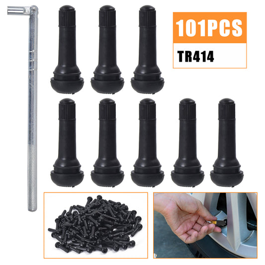 100x Gummiventile TR414 Snap-In Reifenventile Ventile