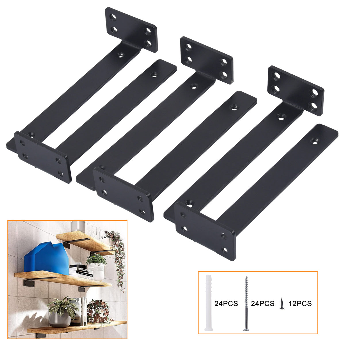 6x Regalwinkel Regalhalter L-förmige Wandregalhalterung
