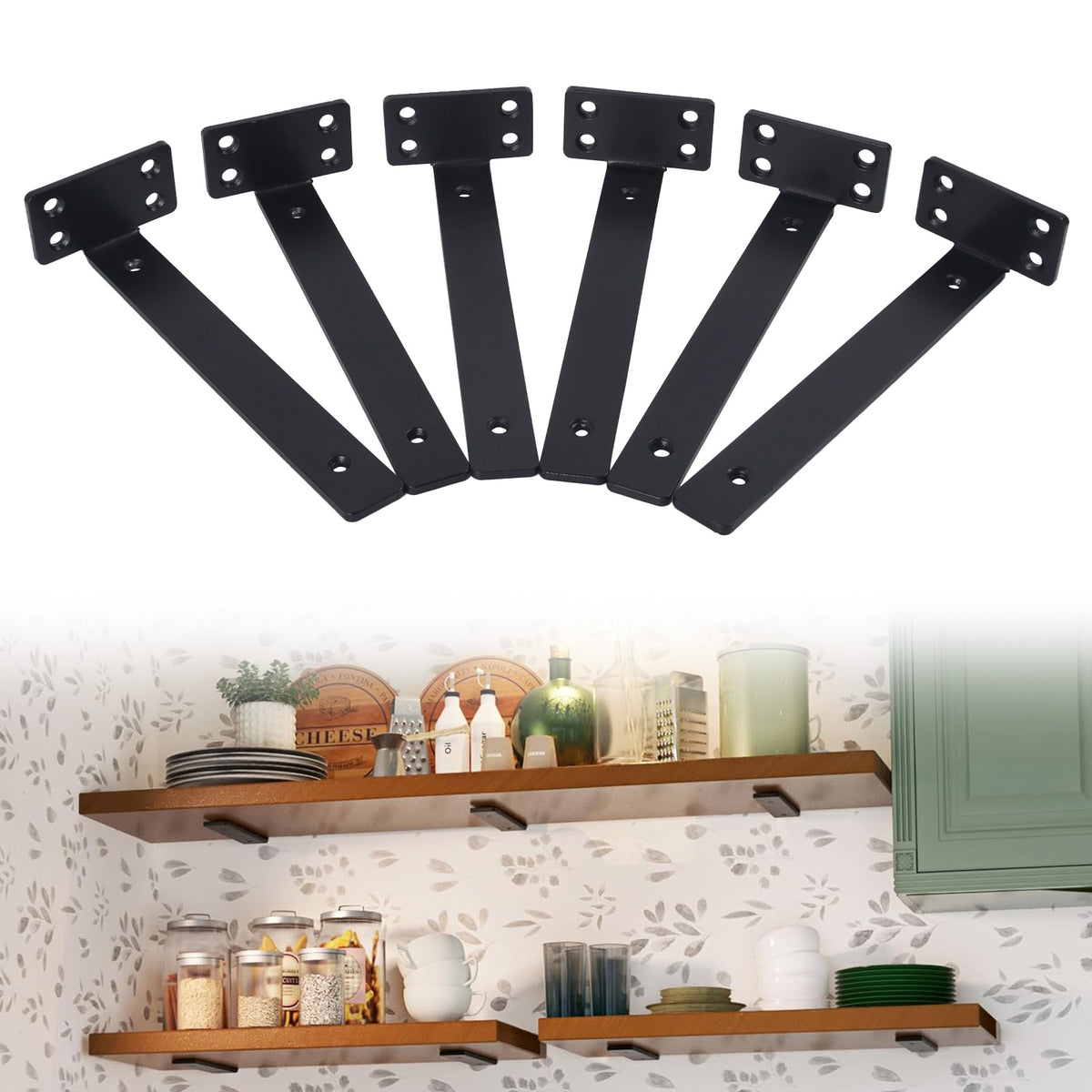 6x Regalwinkel Regalhalter L-förmige Wandregalhalterung