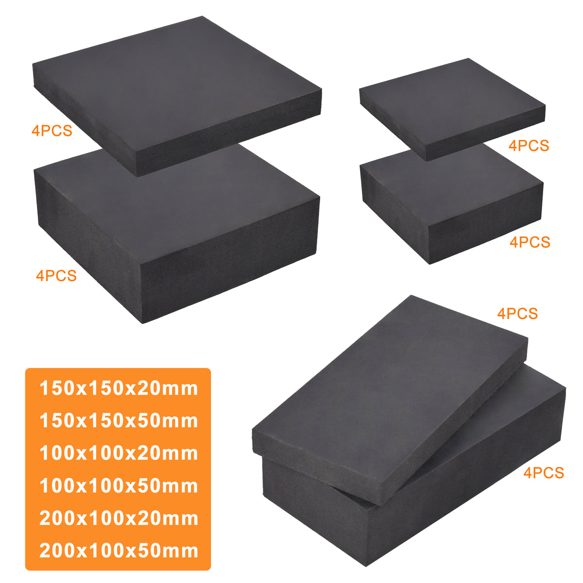 4 Stk Gummiauflage Gummiklotz Gummiblock Gummiunterlage