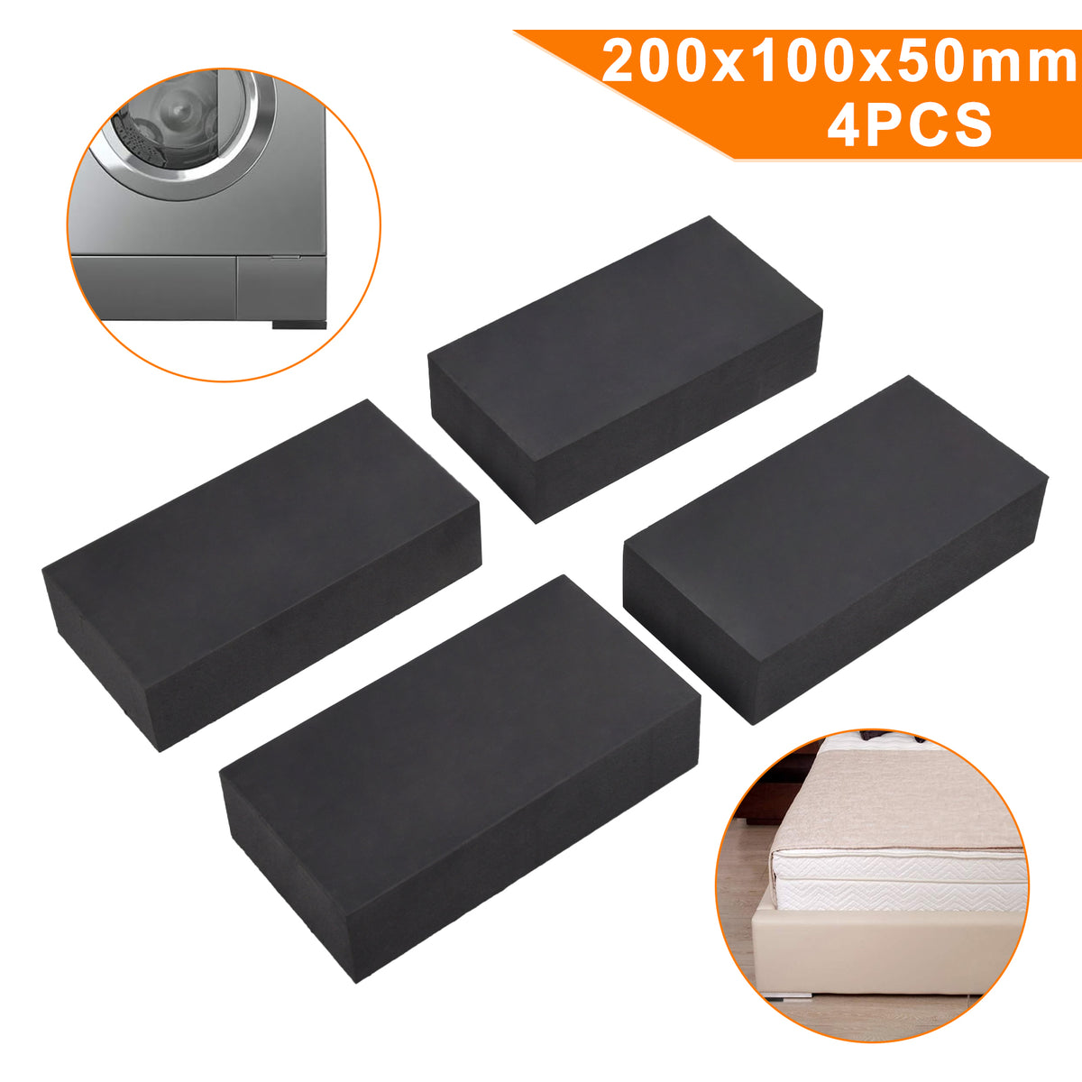 4 Stk Gummiauflage Gummiklotz Gummiblock Gummiunterlage