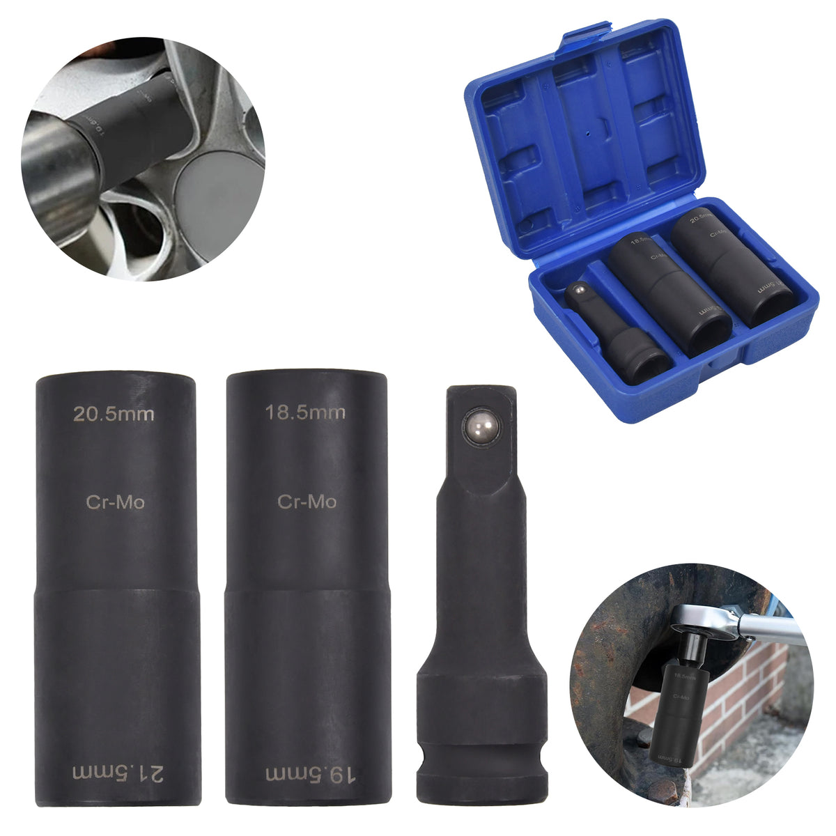 18.5-21.5mm Kraft-Stecknuss 1/2" spezial Radmutter